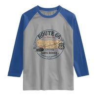 Route Highway 66 Map Chicago to Santa Monica Raglan Shirt Vintage America Road Trip Americana