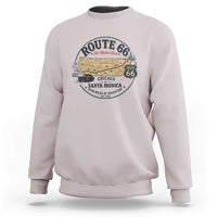 Route Highway 66 Map Chicago to Santa Monica Sweatshirt Vintage America Road Trip Americana