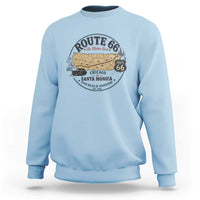 Route Highway 66 Map Chicago to Santa Monica Sweatshirt Vintage America Road Trip Americana