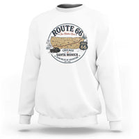 Route Highway 66 Map Chicago to Santa Monica Sweatshirt Vintage America Road Trip Americana