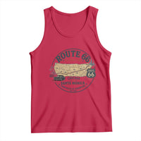 Route Highway 66 Map Chicago to Santa Monica Tank Top Vintage America Road Trip Americana