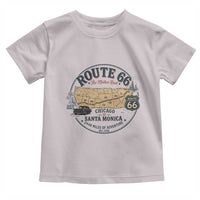 Route Highway 66 Map Chicago to Santa Monica Toddler T Shirt Vintage America Road Trip Americana