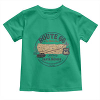 Route Highway 66 Map Chicago to Santa Monica Toddler T Shirt Vintage America Road Trip Americana