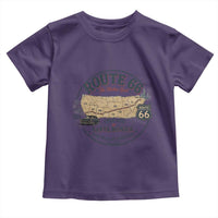 Route Highway 66 Map Chicago to Santa Monica Toddler T Shirt Vintage America Road Trip Americana