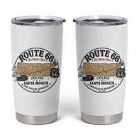 Route Highway 66 Map Chicago to Santa Monica Tumbler Cup Vintage America Road Trip Americana