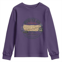 Route Highway 66 Map Chicago to Santa Monica Youth Sweatshirt Vintage America Road Trip Americana