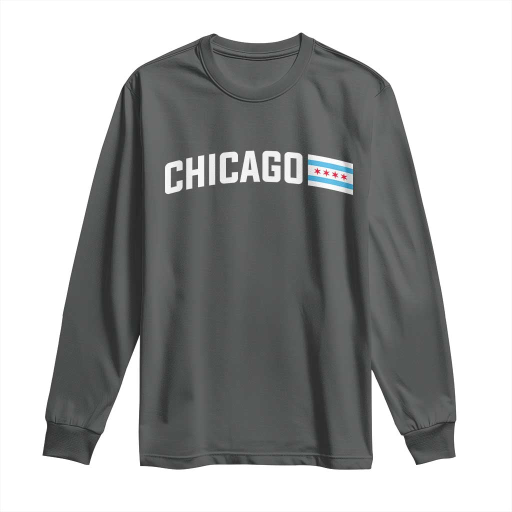 Sweet Chicago Flag Red Six Pointed Stars Long Sleeve Shirt
