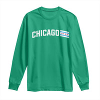 Sweet Chicago Flag Red Six Pointed Stars Long Sleeve Shirt