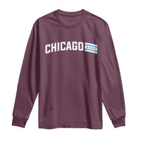 Sweet Chicago Flag Red Six Pointed Stars Long Sleeve Shirt