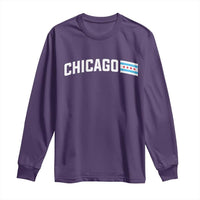 Sweet Chicago Flag Red Six Pointed Stars Long Sleeve Shirt
