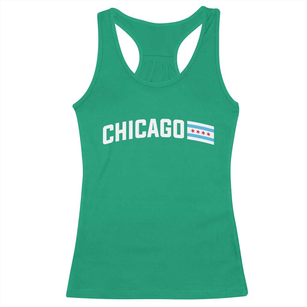 Sweet Chicago Flag Red Six Pointed Stars Racerback Tank Top