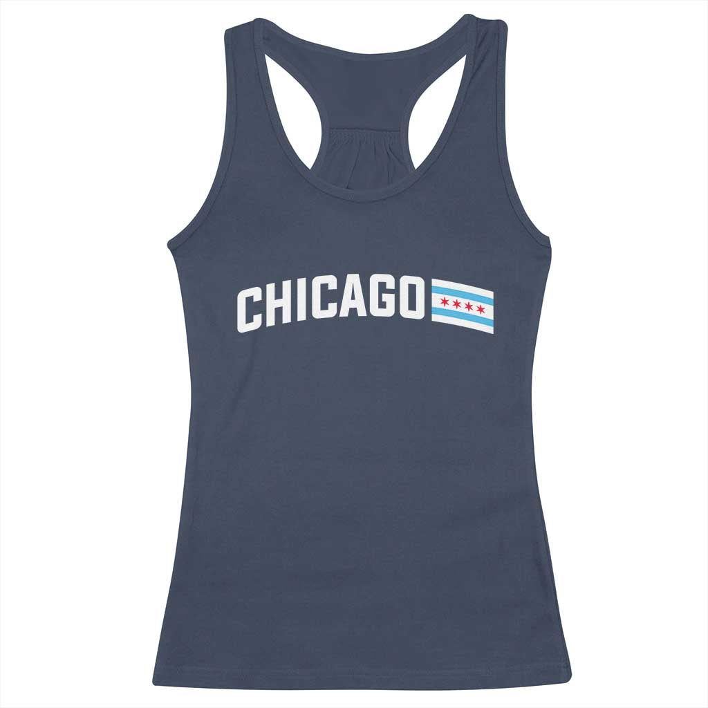Sweet Chicago Flag Red Six Pointed Stars Racerback Tank Top