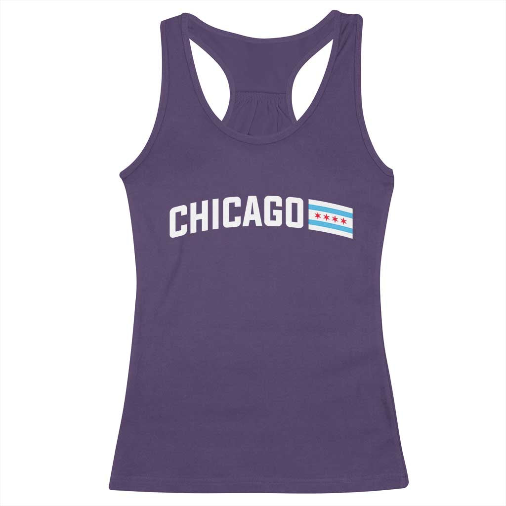 Sweet Chicago Flag Red Six Pointed Stars Racerback Tank Top