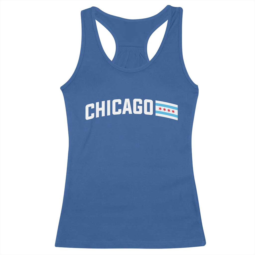 Sweet Chicago Flag Red Six Pointed Stars Racerback Tank Top