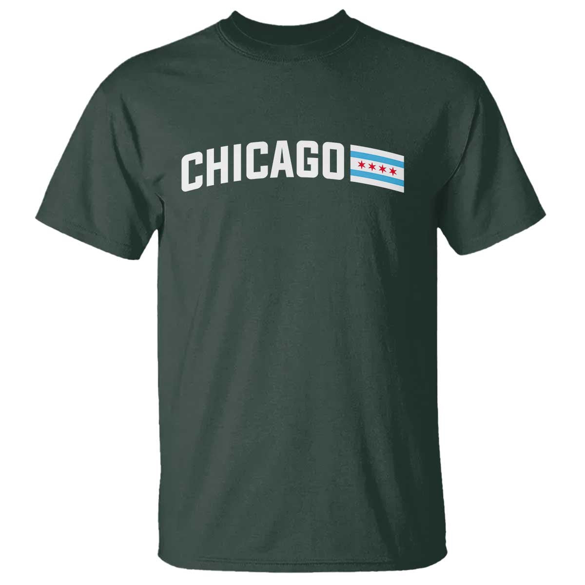 Sweet Chicago Flag Red Six Pointed Stars T Shirt