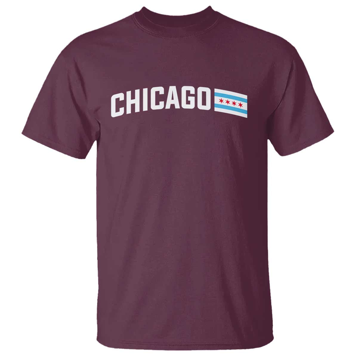 Sweet Chicago Flag Red Six Pointed Stars T Shirt