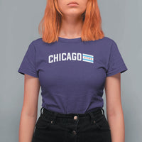 Sweet Chicago Flag Red Six Pointed Stars T Shirt For Women