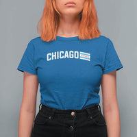 Sweet Chicago Flag Red Six Pointed Stars T Shirt For Women