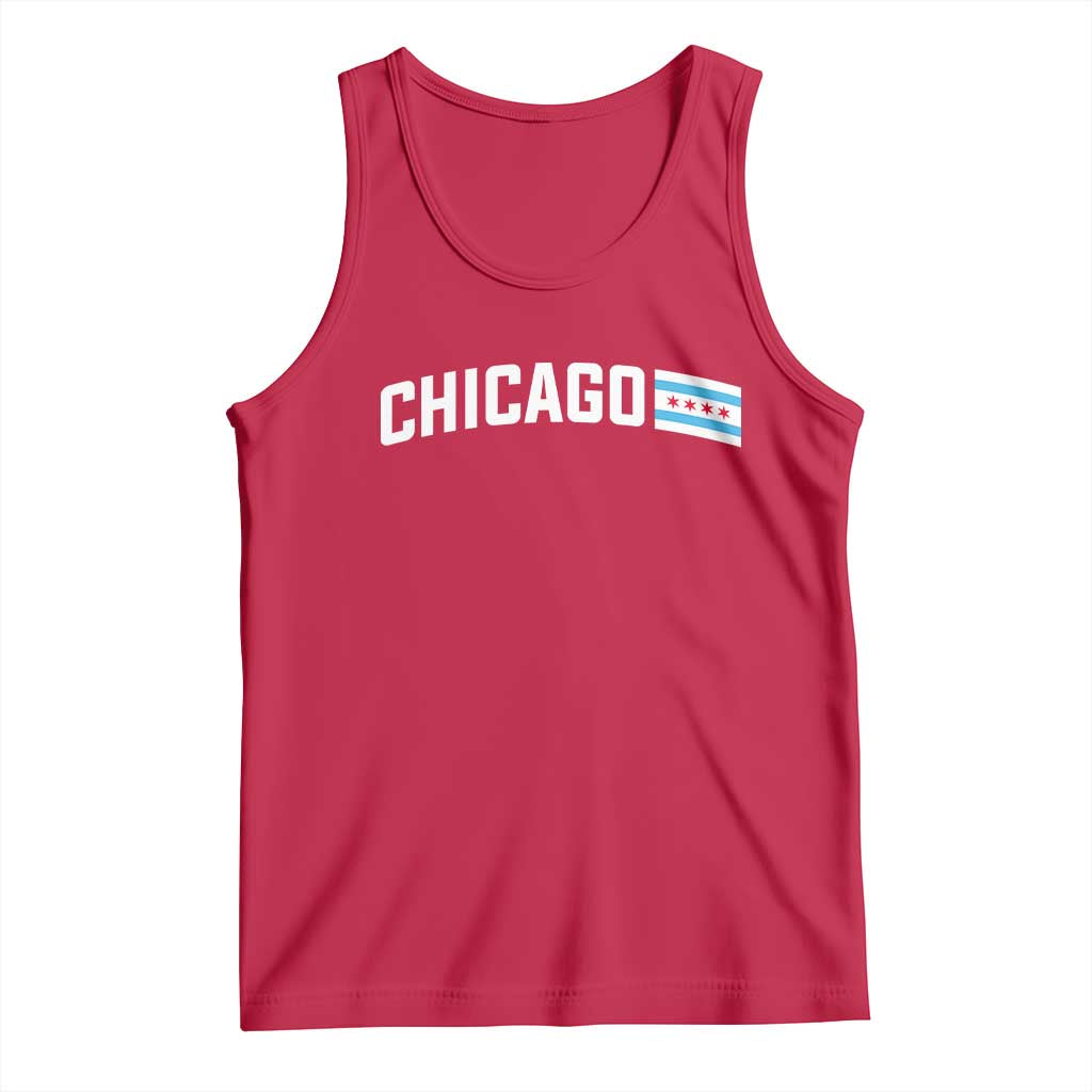 Sweet Chicago Flag Red Six Pointed Stars Tank Top