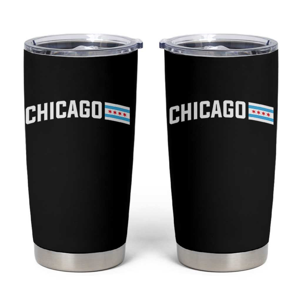 Sweet Chicago Flag Red Six Pointed Stars Tumbler Cup