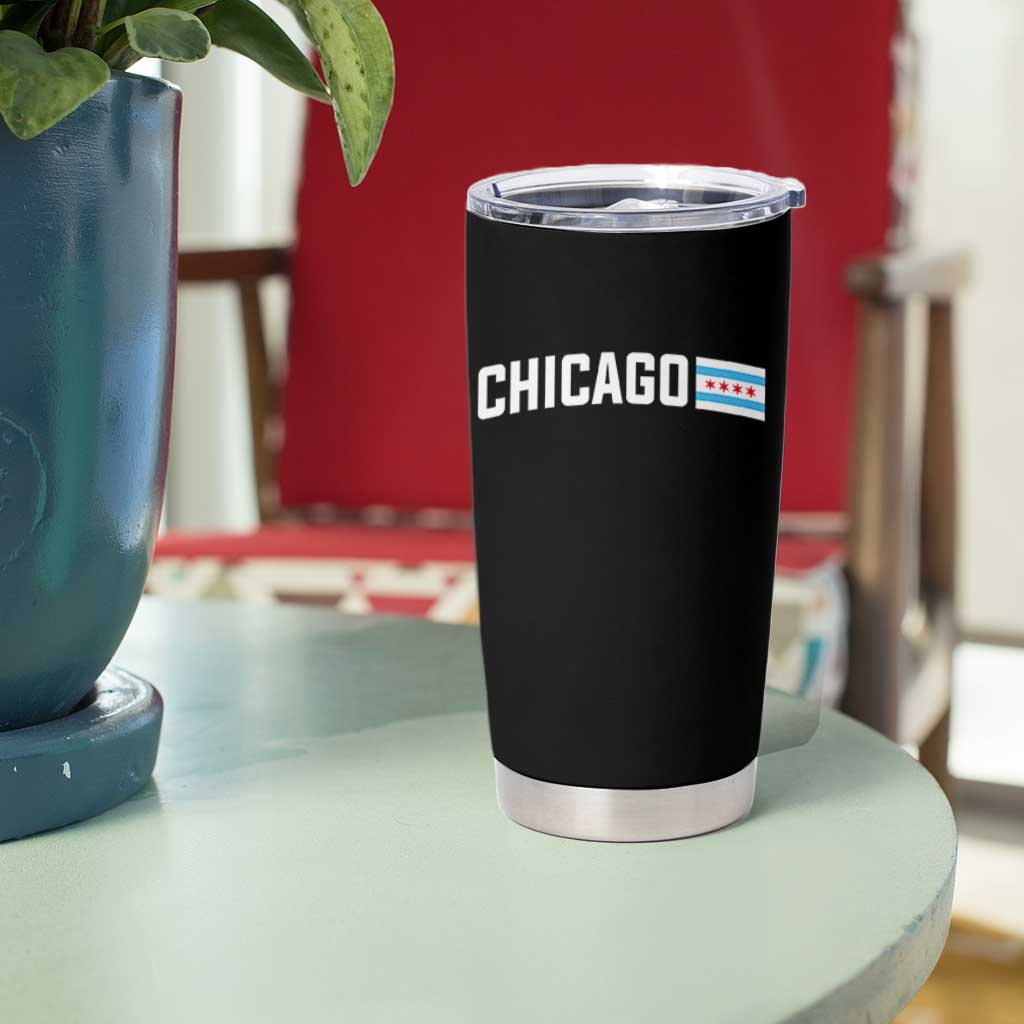Sweet Chicago Flag Red Six Pointed Stars Tumbler Cup