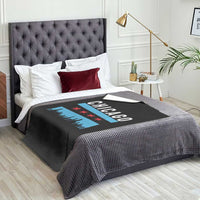 Vintage Chicago City Skyline Flag Throw Blanket