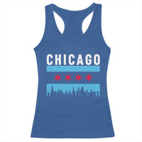 Vintage Chicago City Skyline Flag Racerback Tank Top