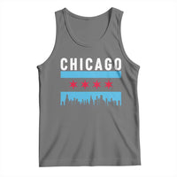 Vintage Chicago City Skyline Flag Tank Top