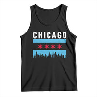 Vintage Chicago City Skyline Flag Tank Top