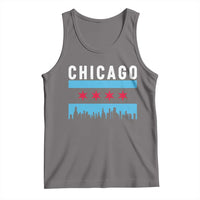 Vintage Chicago City Skyline Flag Tank Top