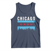 Vintage Chicago City Skyline Flag Tank Top