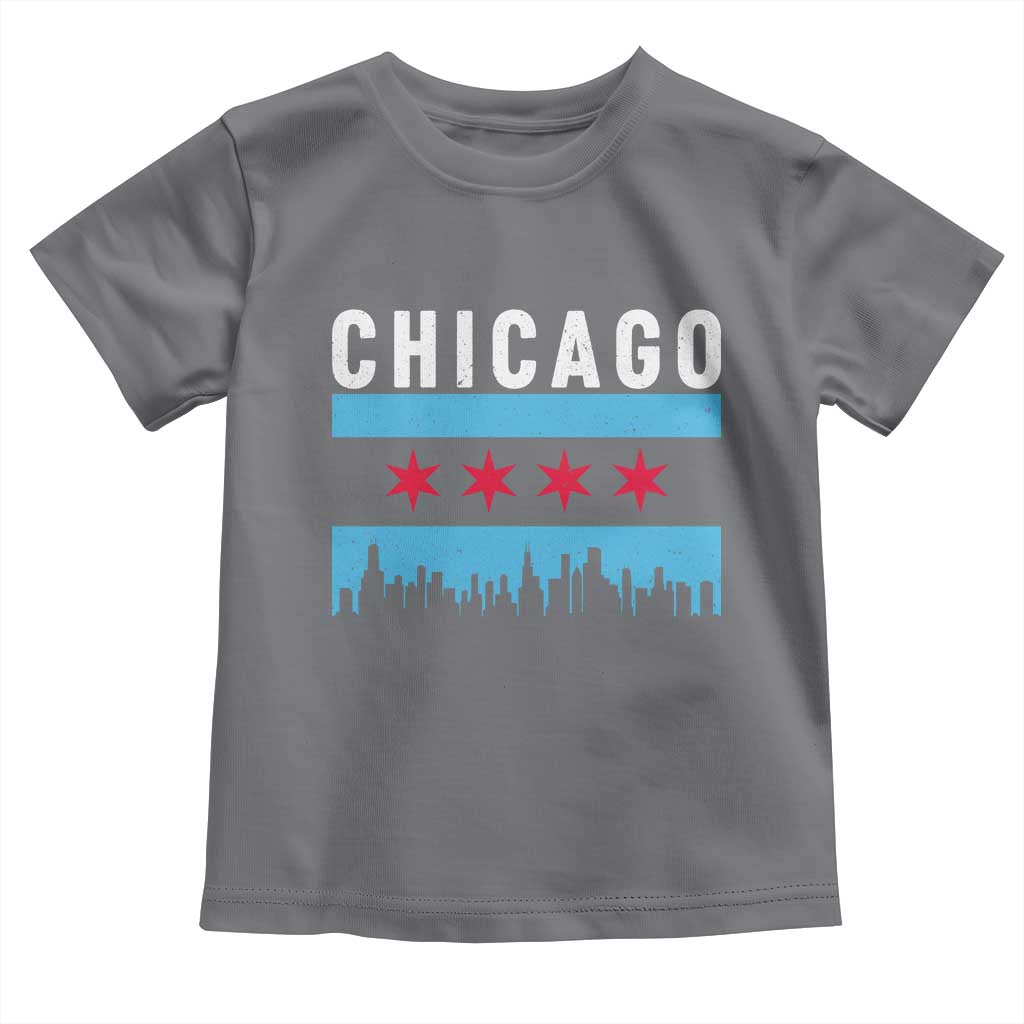 Vintage Chicago City Skyline Flag Toddler T Shirt