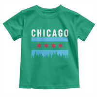 Vintage Chicago City Skyline Flag Toddler T Shirt