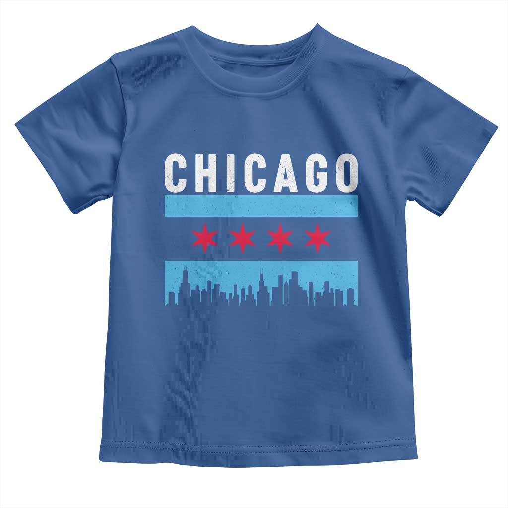 Vintage Chicago City Skyline Flag Toddler T Shirt