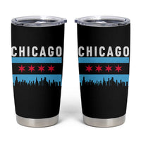 Vintage Chicago City Skyline Flag Tumbler Cup