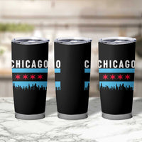 Vintage Chicago City Skyline Flag Tumbler Cup