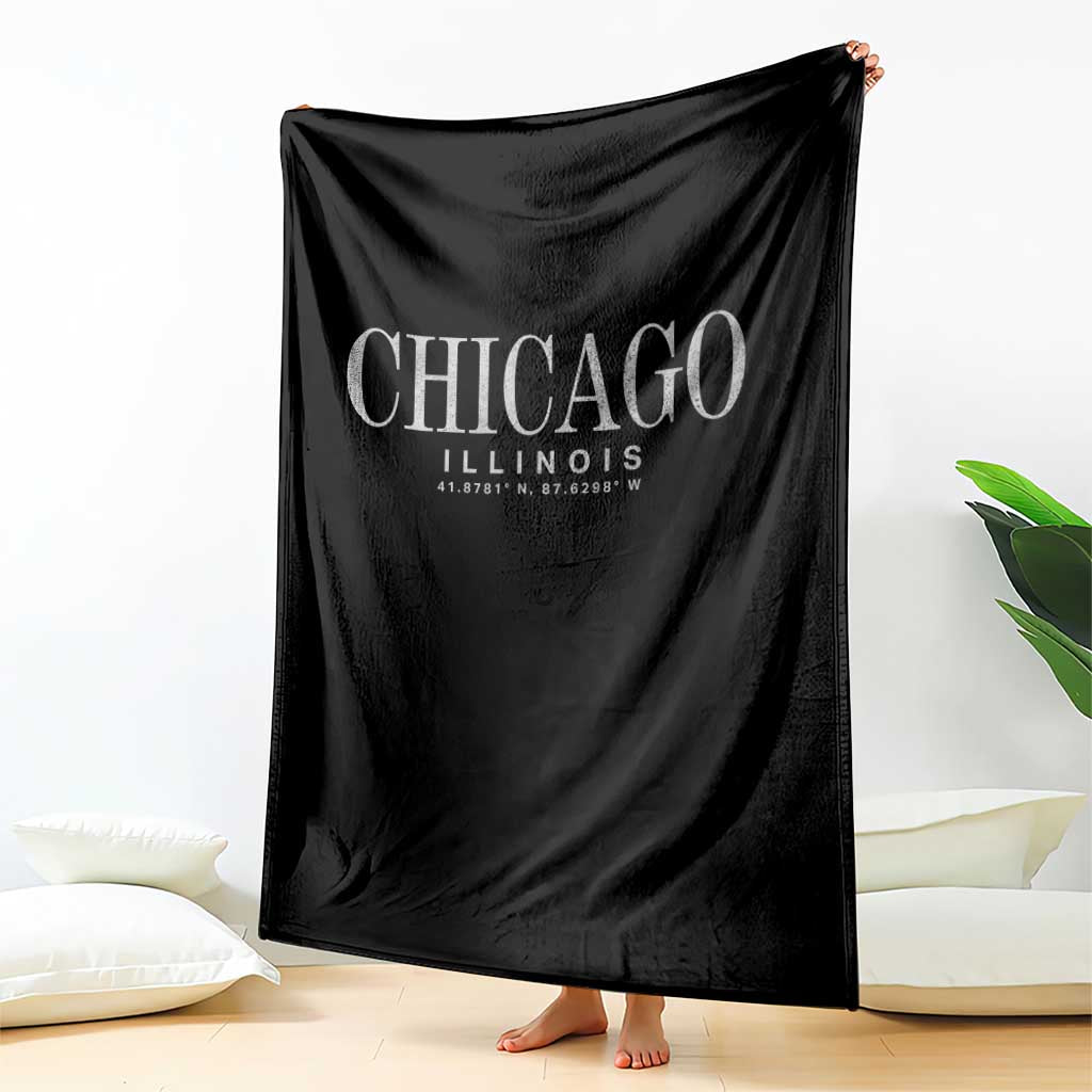 Chicago Illinois IL Est 1837 Vintage Travel Souvenir Throw Blanket