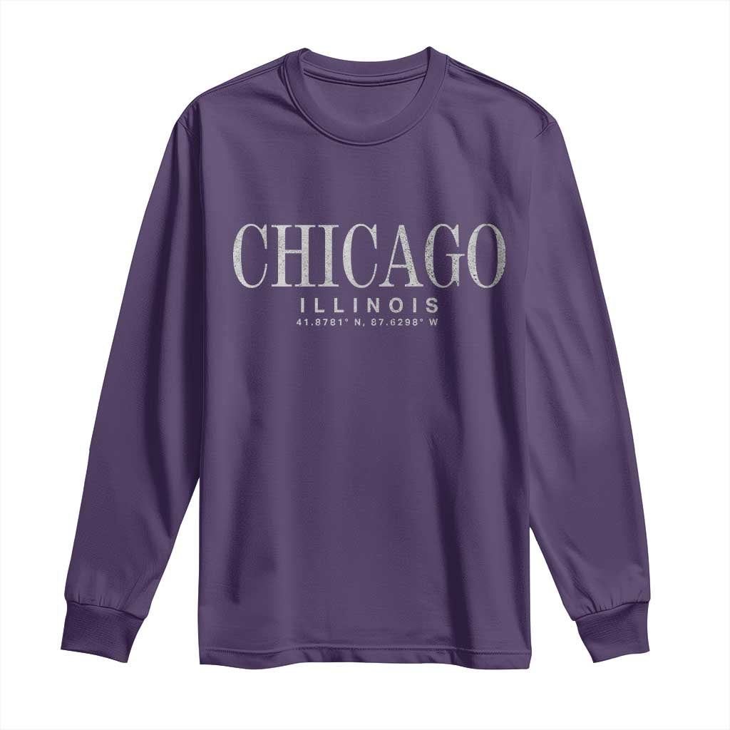 Chicago Illinois IL Est 1837 Vintage Travel Souvenir Long Sleeve Shirt