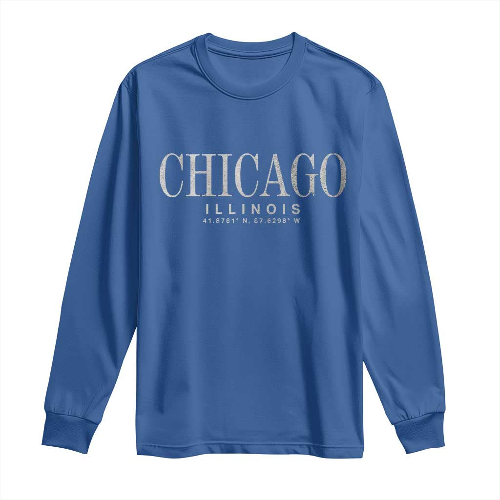 Chicago Illinois IL Est 1837 Vintage Travel Souvenir Long Sleeve Shirt
