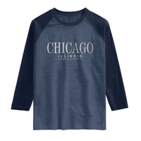 Chicago Illinois IL Est 1837 Vintage Travel Souvenir Raglan Shirt