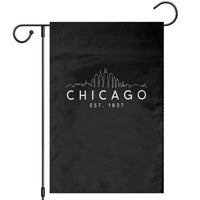 Chicago Downtown Skyline Minimalist Illinois Souvenir Garden Flag