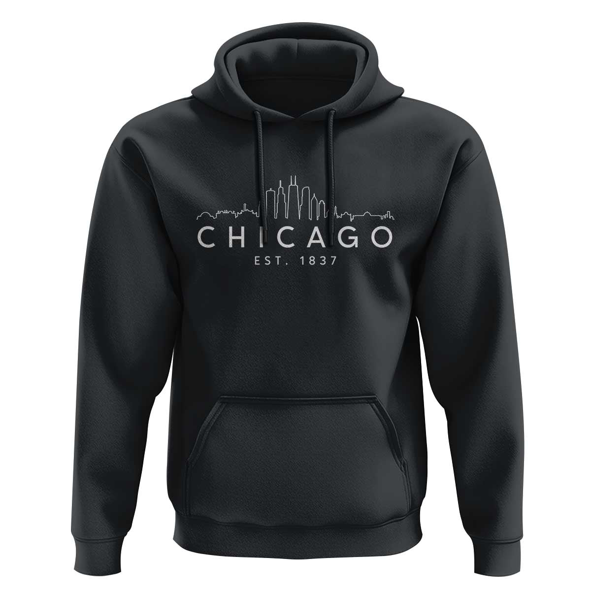Chicago Downtown Skyline Minimalist Illinois Souvenir Hoodie