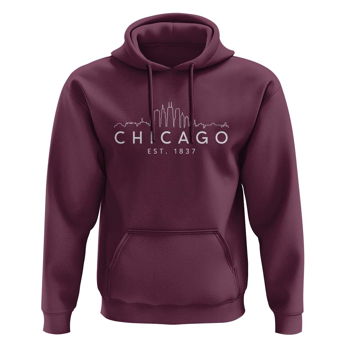 Chicago Downtown Skyline Minimalist Illinois Souvenir Hoodie