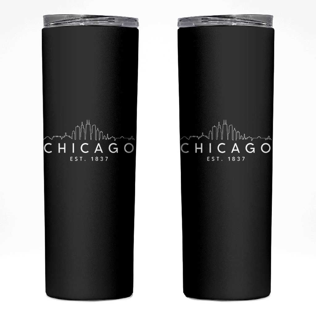 Chicago Downtown Skyline Minimalist Illinois Souvenir Skinny Tumbler