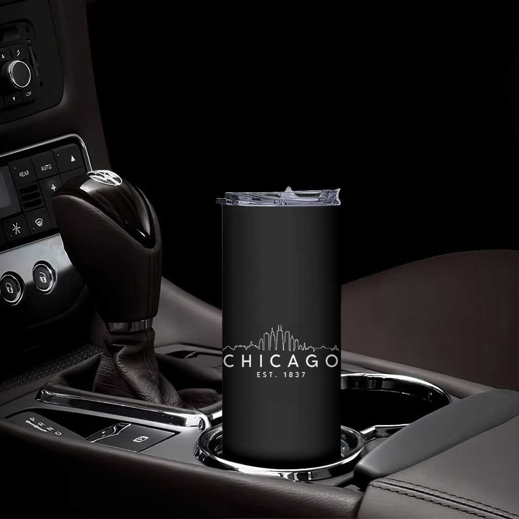 Chicago Downtown Skyline Minimalist Illinois Souvenir Skinny Tumbler