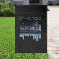 Chicago City Skyline Night Lights Garden Flag