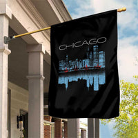 Chicago City Skyline Night Lights Garden Flag