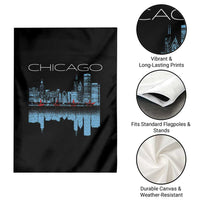 Chicago City Skyline Night Lights Garden Flag