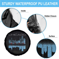 Chicago City Skyline Night Lights Spare Tire Cover