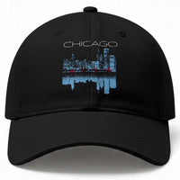 Chicago City Skyline Night Lights Baseball Cap